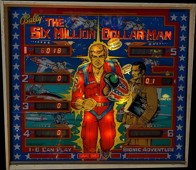 Six Million Dollar Man backglass